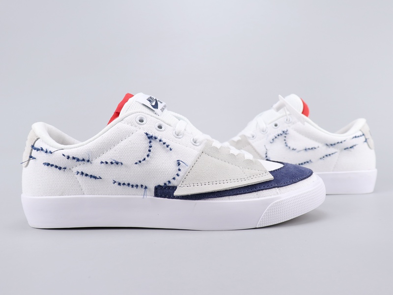 2020 Nike Sb Zoom Blazer Mid EDGE White Blue Red For Women - Click Image to Close